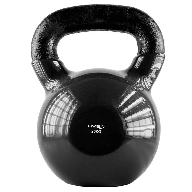 KNV20 BLACK KETTLEBELL AUS GUSSEISEN MIT VINYLBESCHICHTUNG HMS