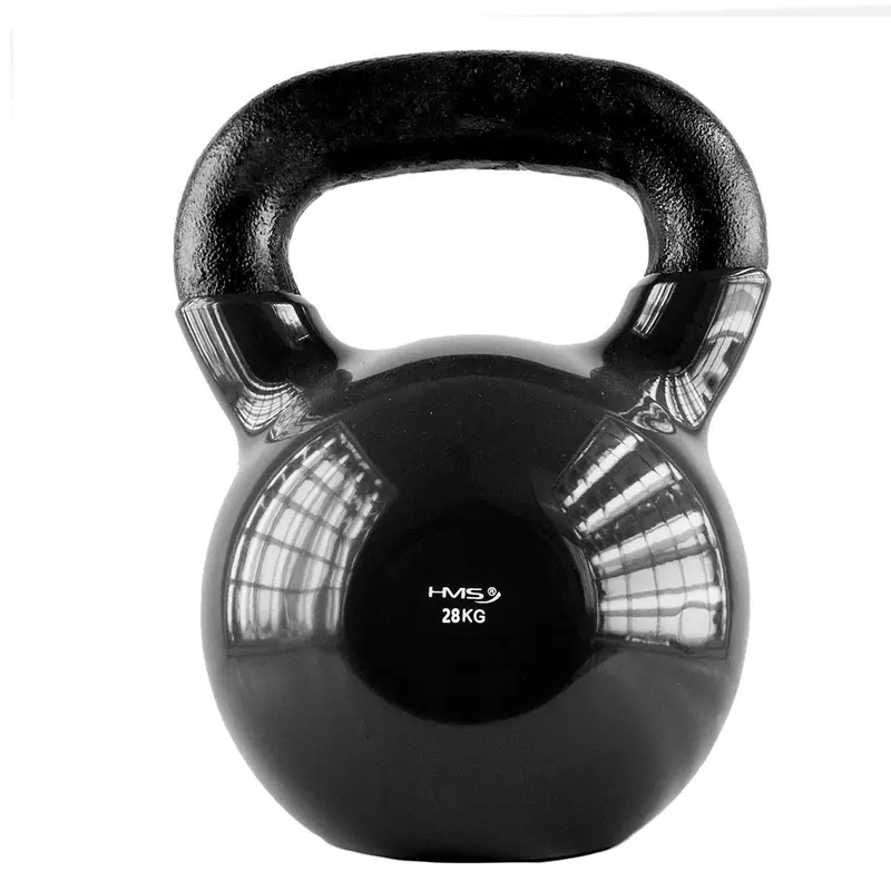 KNV28 BLACK KETTLEBELL AUS GUSSEISEN MIT VINYLBESCHICHTUNG HMS