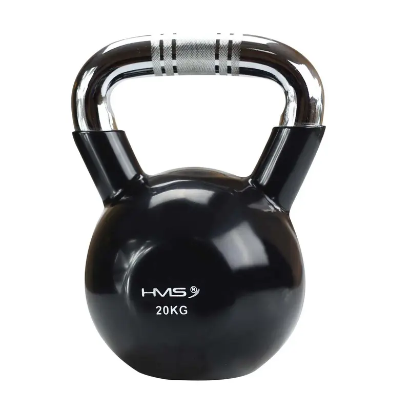 KTC20 BLACK VERCHROMTER GRIFF GERÄNDELT KETTLEBELL AUS GUSSEISEN HMS