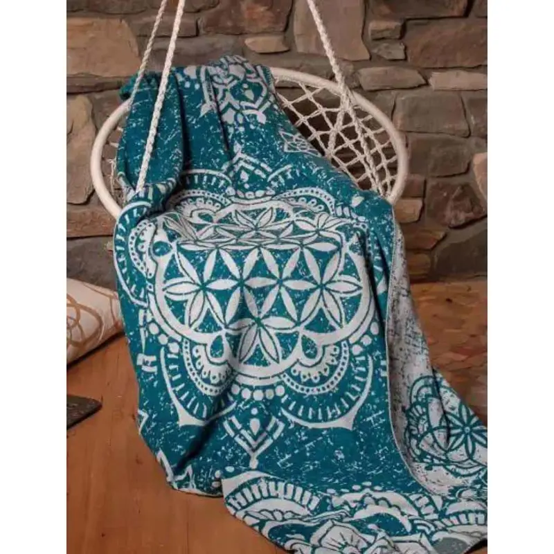 Kuscheldecke 'Blume des Lebens' smaragd