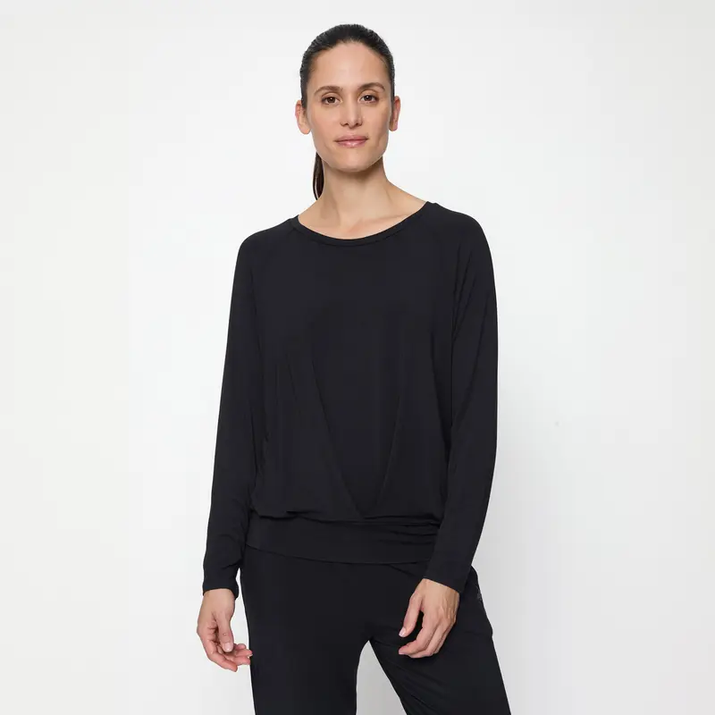 Langarmshirt Boxpleat - Black