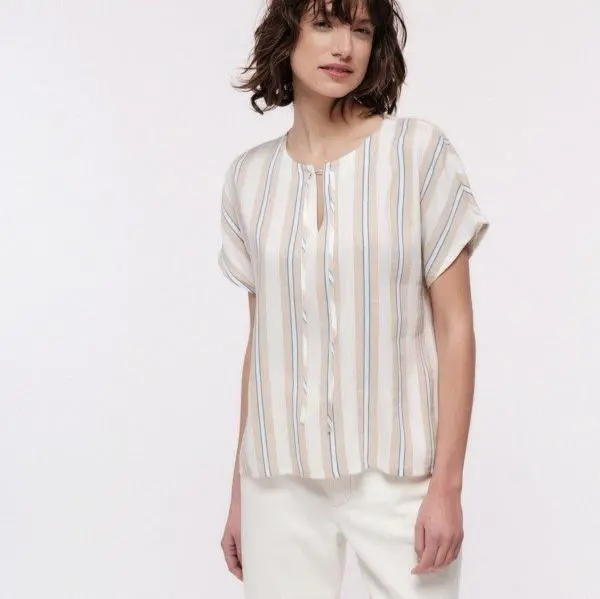 LANIUS Damen Kurzarm Bluse