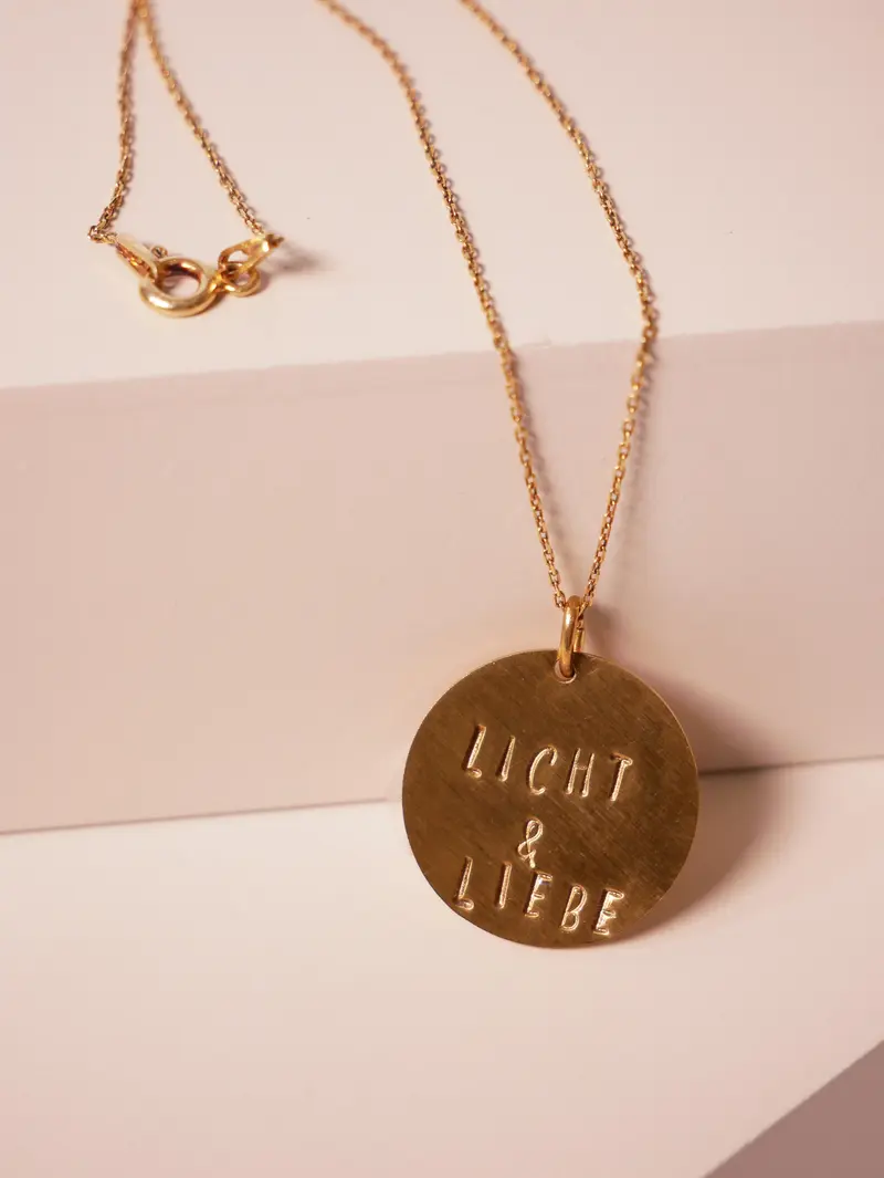 "Licht & Liebe" Affirmationskette klein – Kette mit Gravur