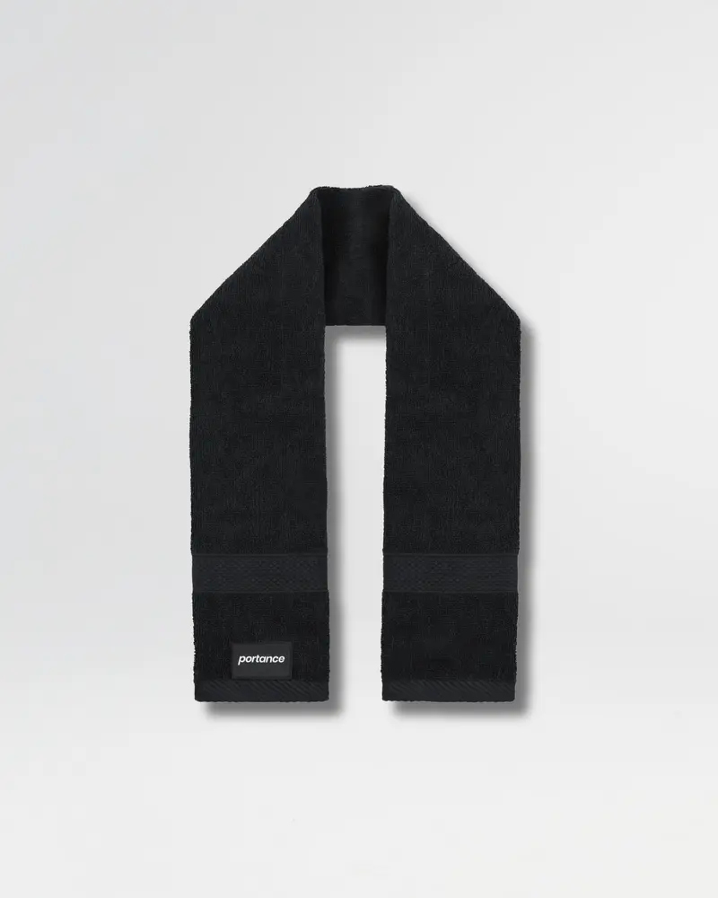 Magnetic workoutTowel black | Antibakteriell FUZE™ | 50×100 cm