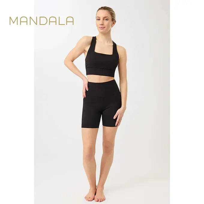 Mandala Biker Shorts Baumwolle GOTS - black