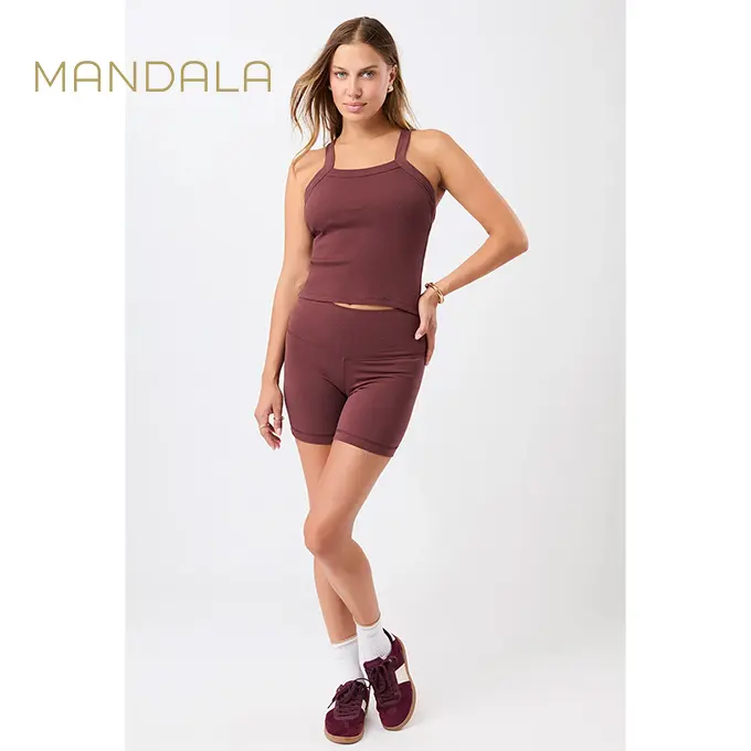 Mandala Biker Shorts Baumwolle GOTS - rosewood