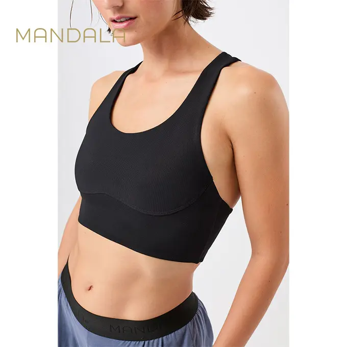 Mandala Racer Bra - black
