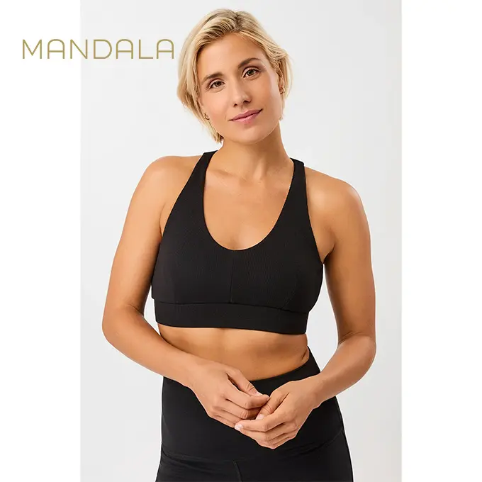 Mandala Rib Bra - black