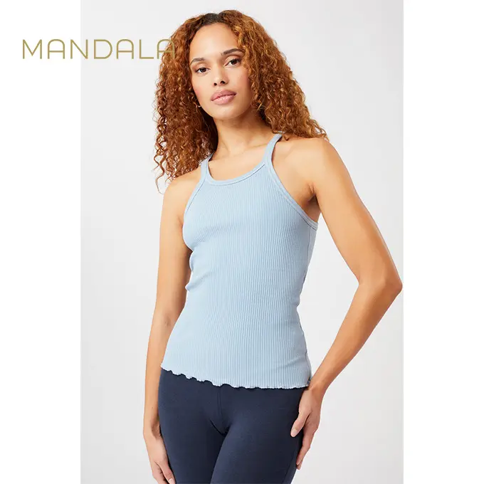Mandala Ribbed Tank Top - atlas