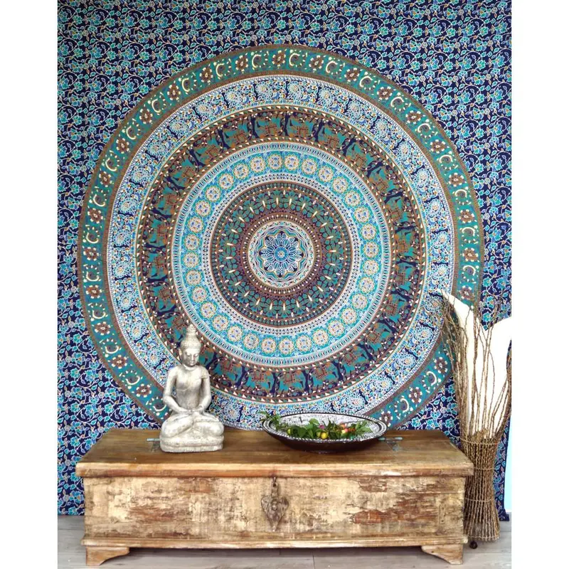 Mandala Wandbehang blau-grün