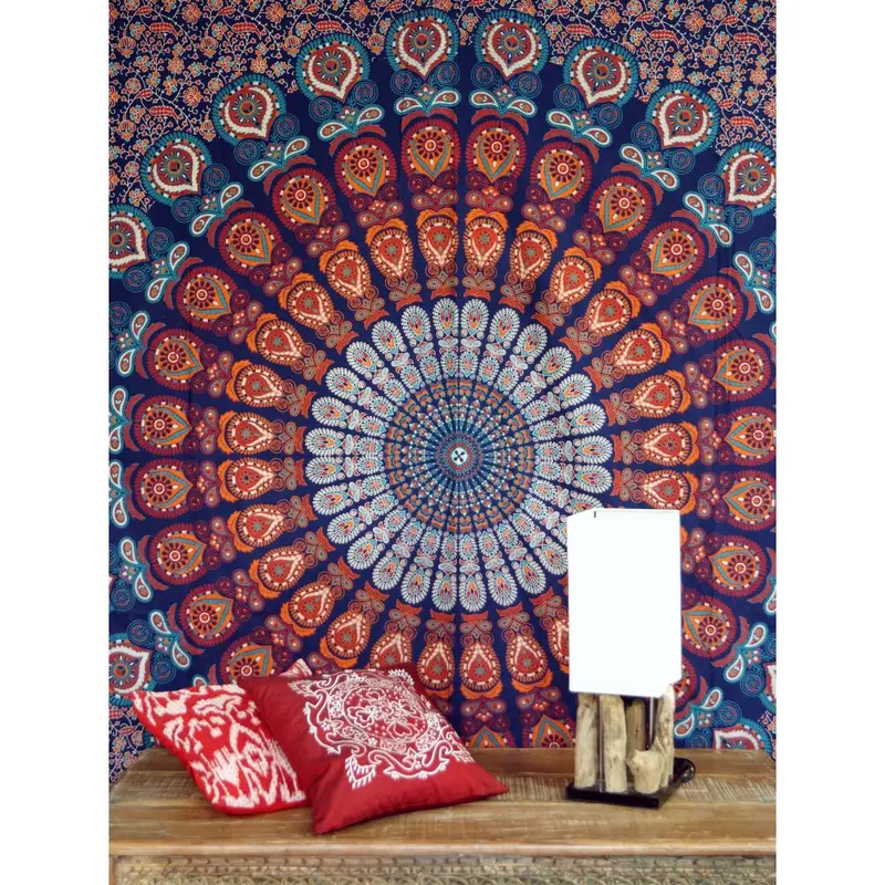 Mandala Wandbehang blau-orange