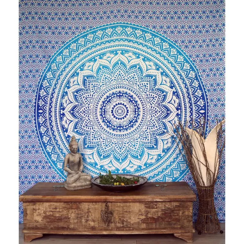Mandala Wandbehang blau türkis