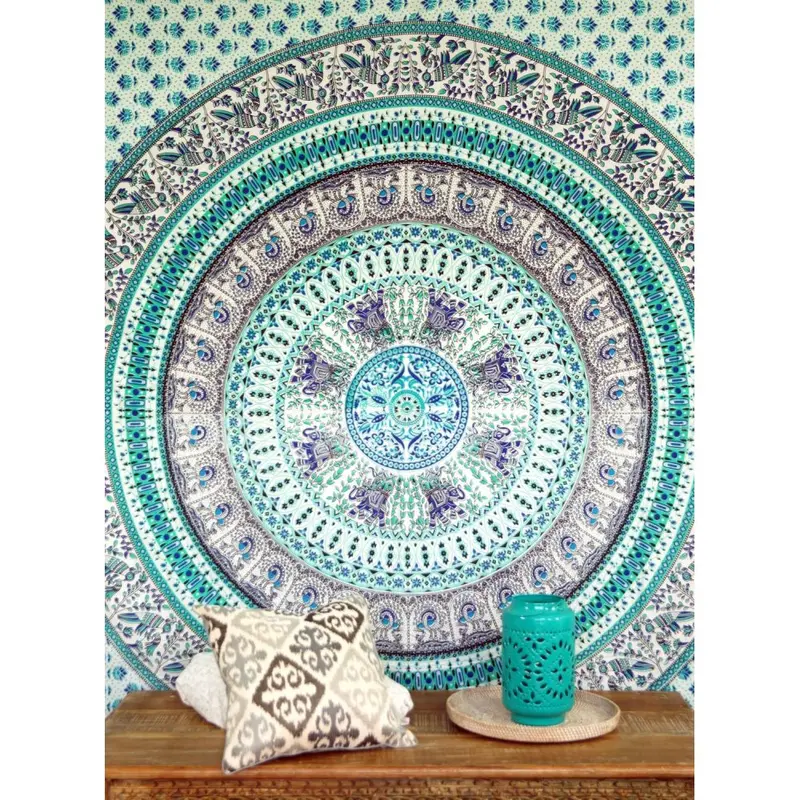Mandala Wandbehang grün türkis