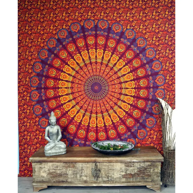 Mandala Wandbehang rot-orange