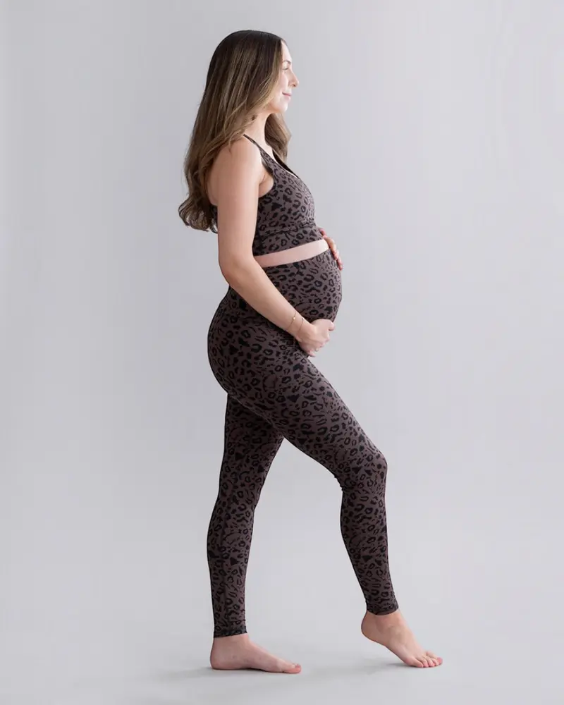 Maternity Leggings Mono Leo - Soft Brown
