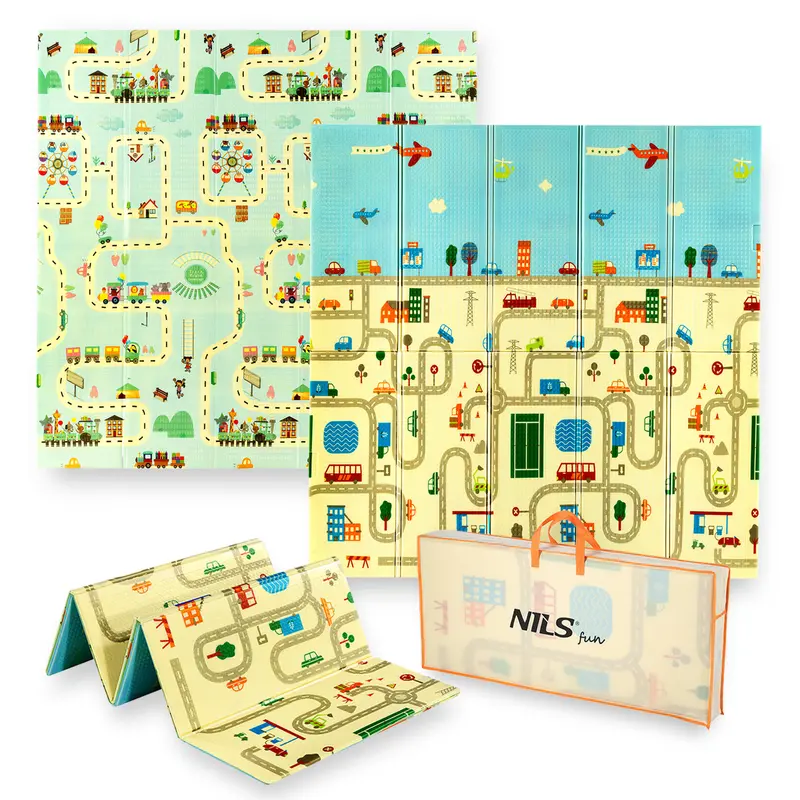 MD04 KINDERMATTA FALTBAR CITY 195x180CM NILS FUN