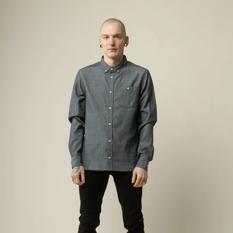 MELA Herren Hemd "AJAY" - darkblue chambray