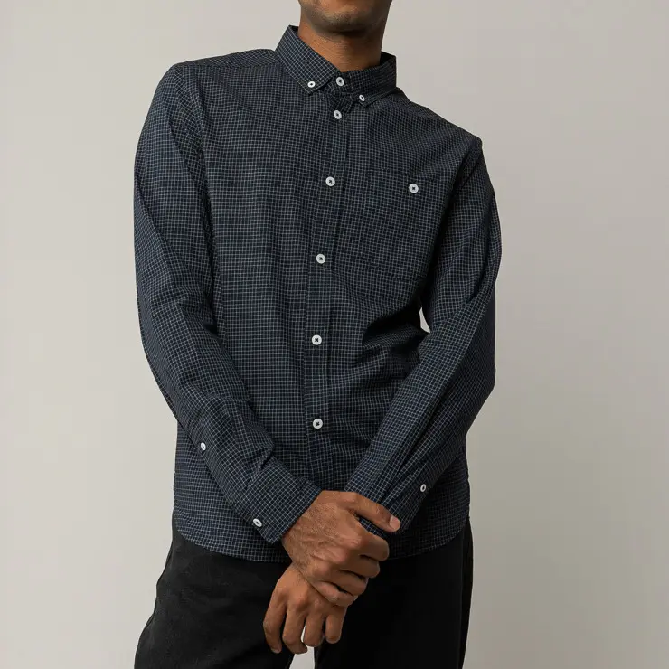 MELA Herren Hemd "AJAY" - navy grid