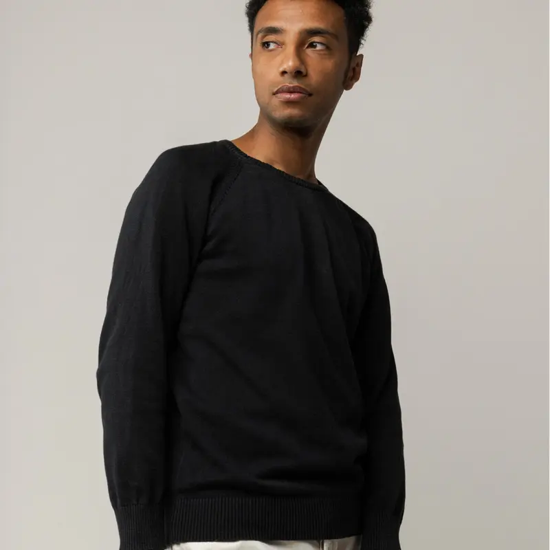 MELA Herren Strickpullover "BASIC" - schwarz
