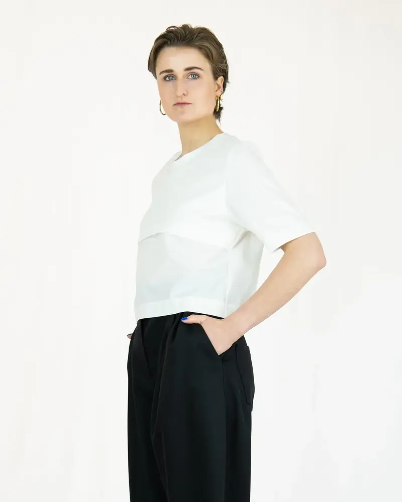 MESH Shirt aus Deadstock-Baumwolle | halbtransparent & doppellagig | Made in Berlin