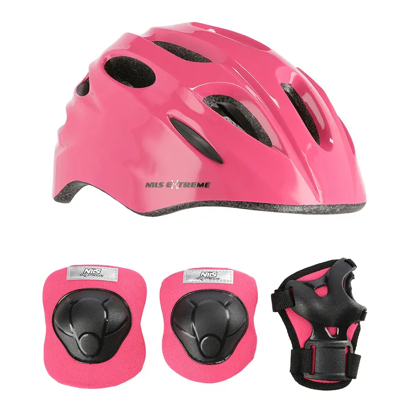 MTW01+H210 ROSA GRÖßE S HELM MIT SCHÜTZERN SET NILS EXTREME