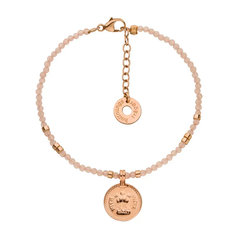 Münzarmband Geldregen Mondstein Roségold