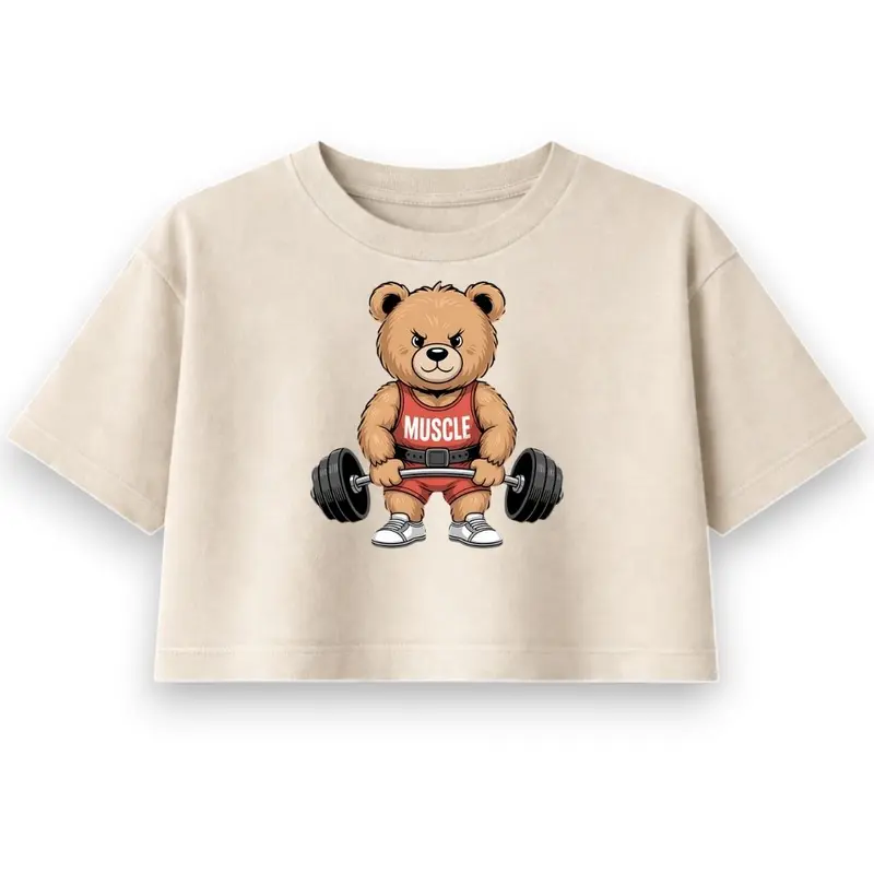 MUSCLE TEDDY OVERSIZE CROP TOP