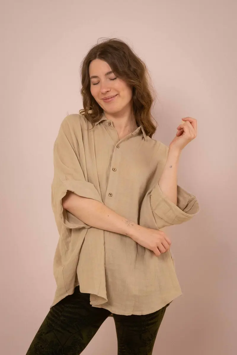 Musselin-Hemd ~ JAMIE Beige