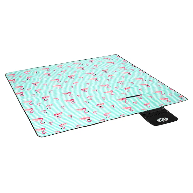 NC8005 PICKNICKDECKE GESTREIFT FLAMINGOS 200x200 PE ALU NILS CAMP