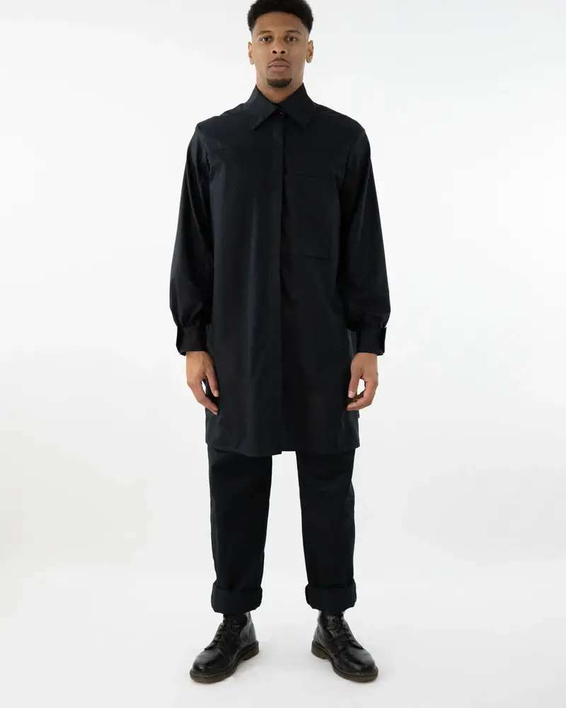 NOBUO Dark – Unisex-Hemd Oversized Fit aus Deadstock | Handgefertigt Berlin