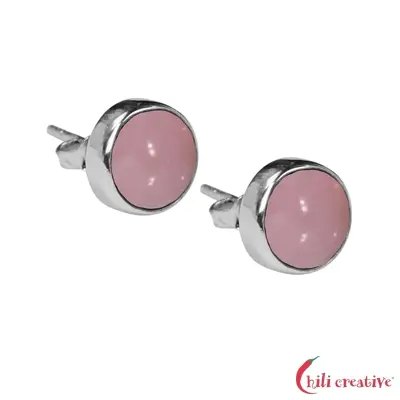 Ohrstecker Andenopal rosa (8mm) rund