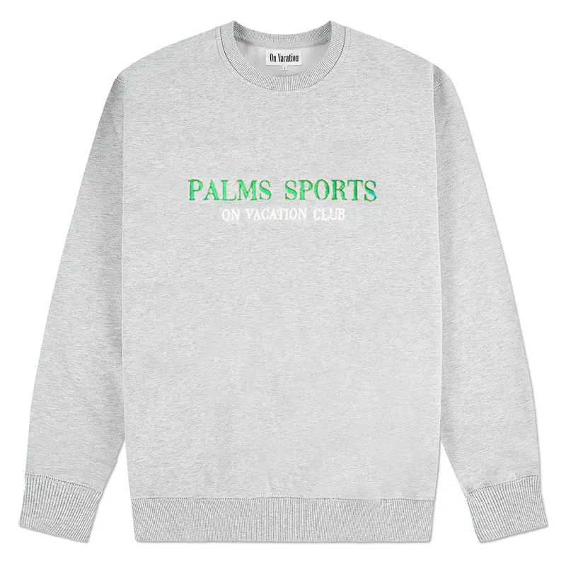 On Vacation Ladies Sports Sweater "Palms" - Grey