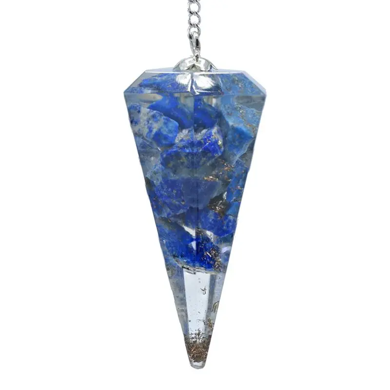 Orgonitpendel mit Lapislazuli – facettiert, spitz, ca. 4 cm