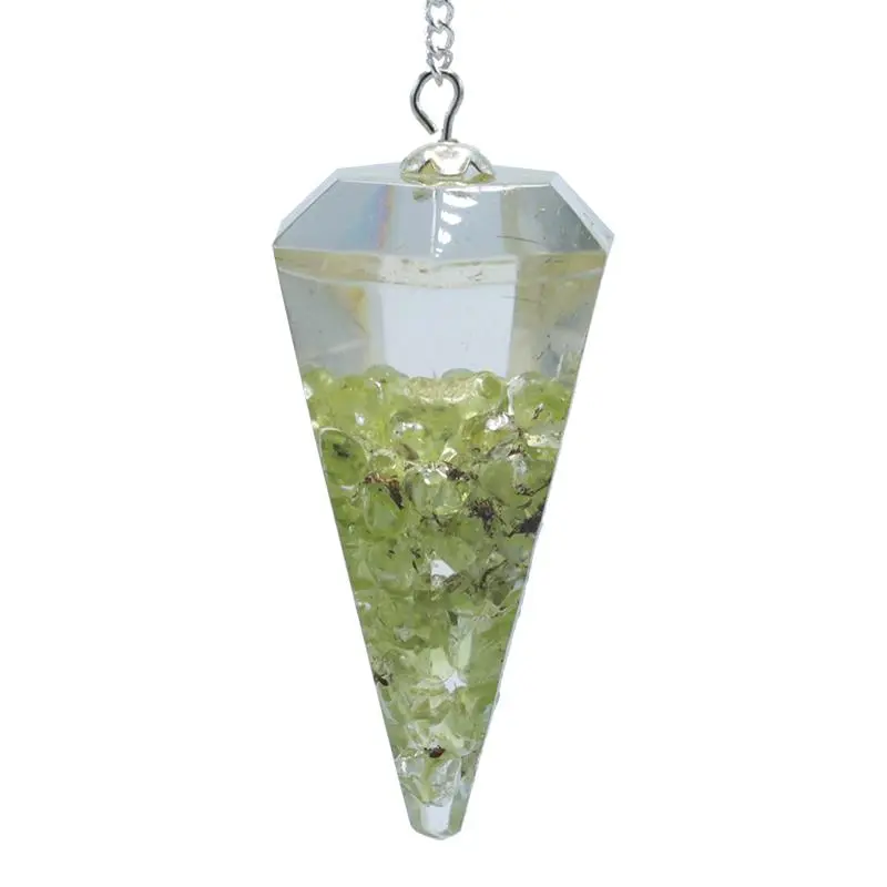 Orgonitpendel mit Peridot – facettierte Spitze