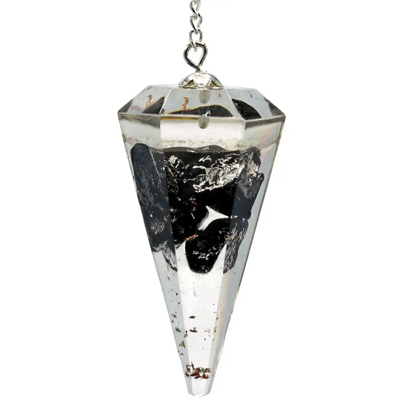 Orgonitpendel mit Schungit – facettiert, spitze Form, ca. 4 cm