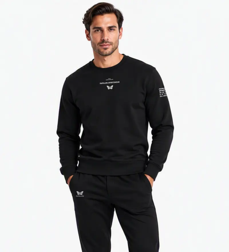 PAPILLON HEAVYWEIGHT SWEATER HERREN, SCHWARZ