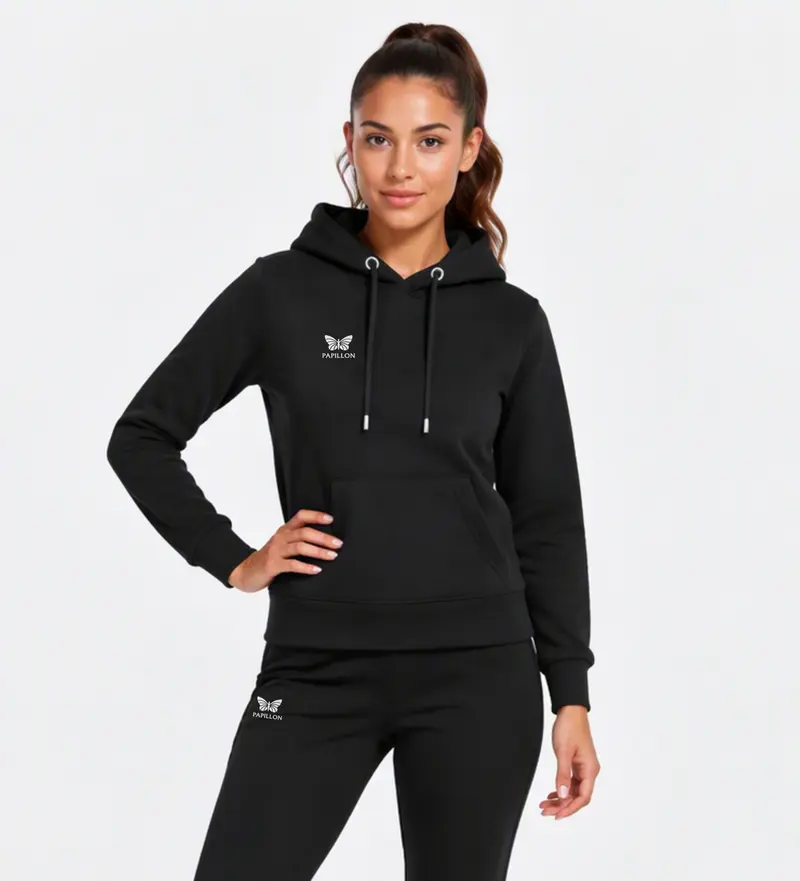 PAPILLON HOODIE DAMEN, SCHWARZ