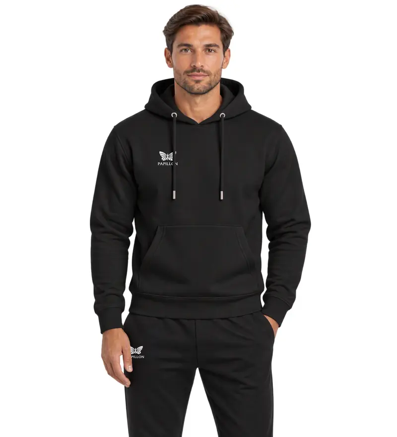 PAPILLON HOODIE HERREN, SCHWARZ