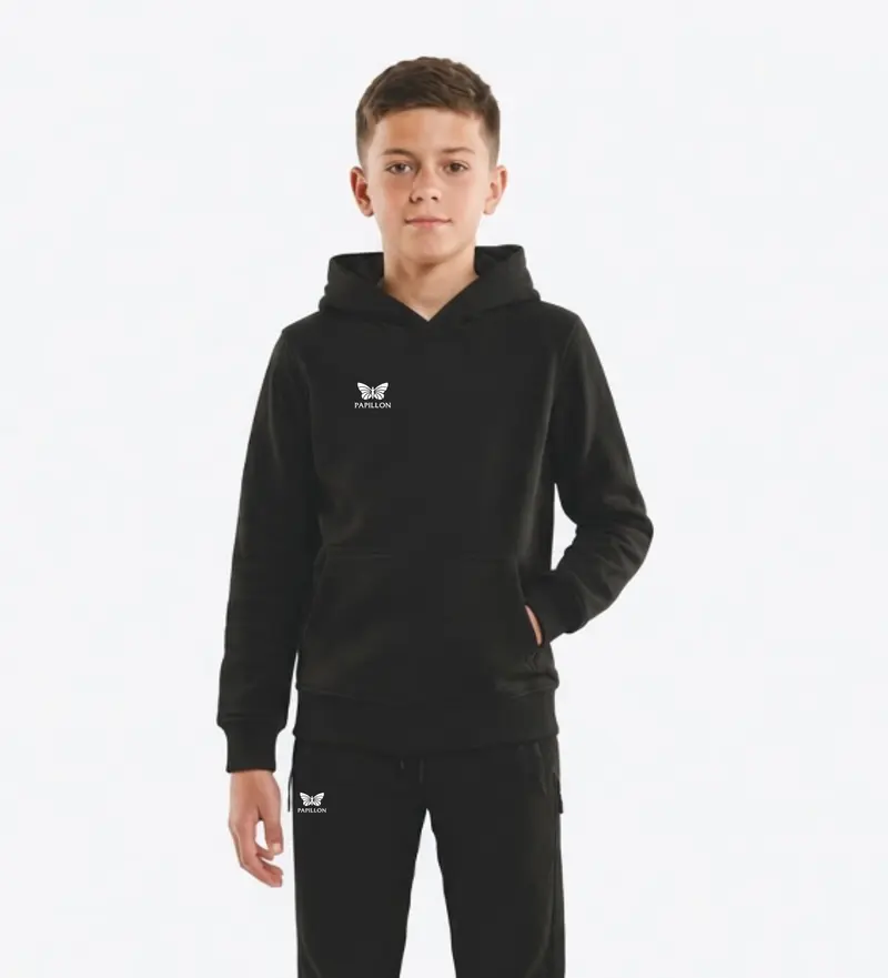 PAPILLON HOODIE KNABEN, SCHWARZ