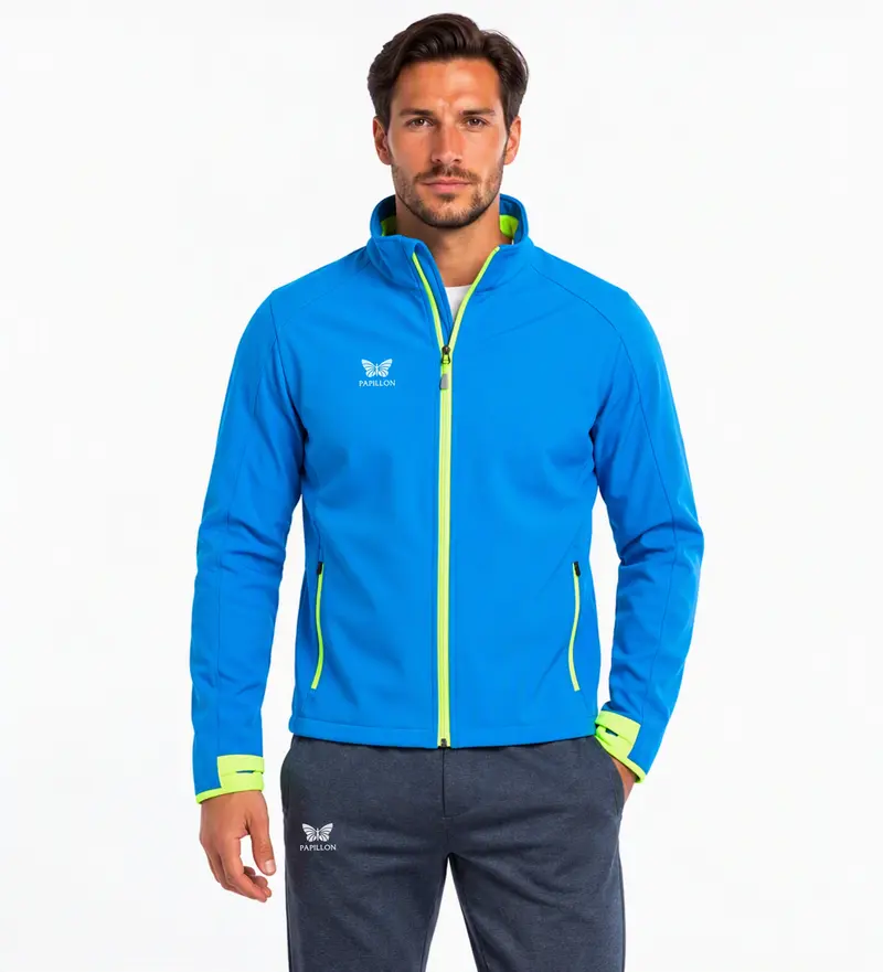PAPILLON SOFTSHELL JACKE HERREN, BLAU