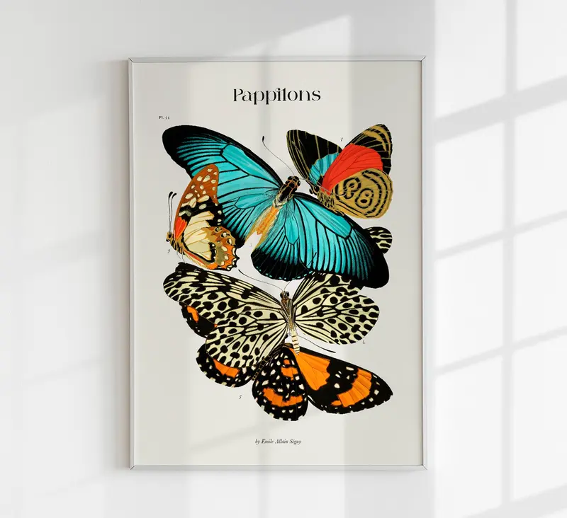 Pappilons plate 11 by Séguy Art Poster – Kunstdruck Schmetterlinge
