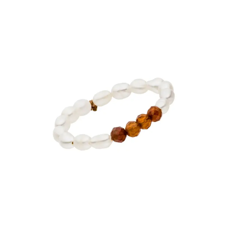 Perlenring Stretch "Granat" S/M