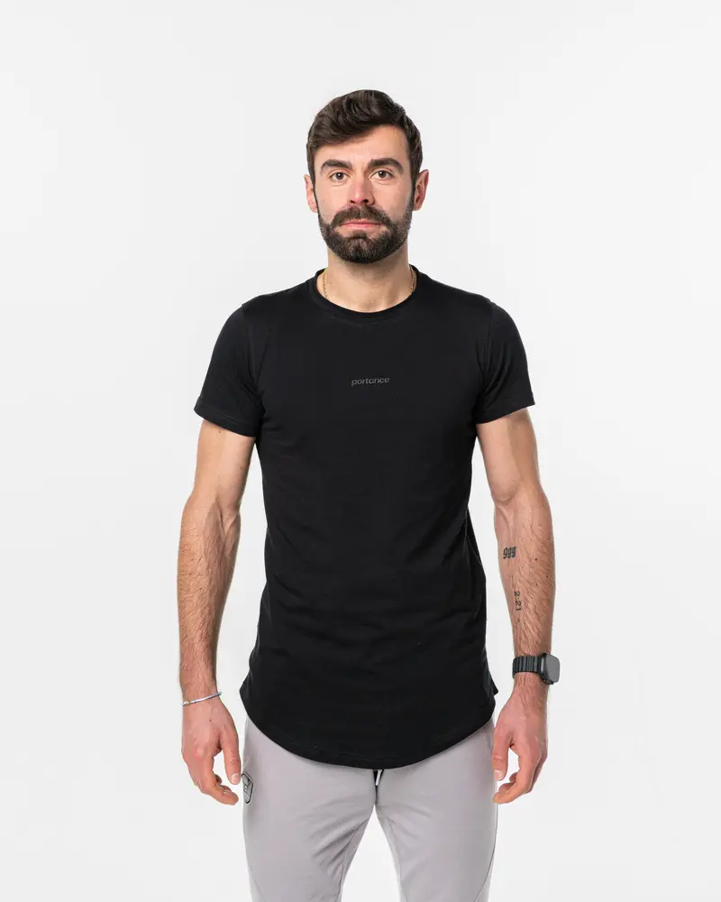 portance PimaCotton Tee Round black | Pima-Baumwolle | Anti-Geruch & UV-Schutz