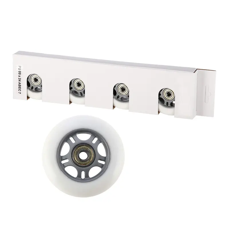 PU 80x24 82A WEIß (4 Stk.) + ABEC-7 (8 Stk.) SET STOCK