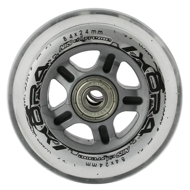 PU 84x24 82A TRANSPARENT (4 Stk.) + ABEC-7 CHROME (8 Stk.) SET NILS EXTREME