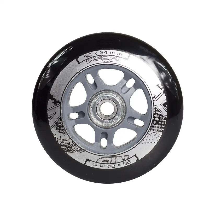 PU 90x24 82A SCHWARZ (4 Stk.) + ABEC-9 CHROME (8 Stk.) SET NILS EXTREME