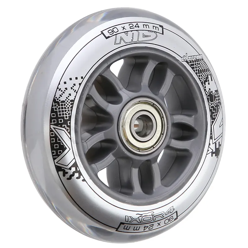 PU 90x24 82A TRANSPARENT (4 Stk.) + ABEC-7 CHROME (8 Stk.) SET NILS EXTREME