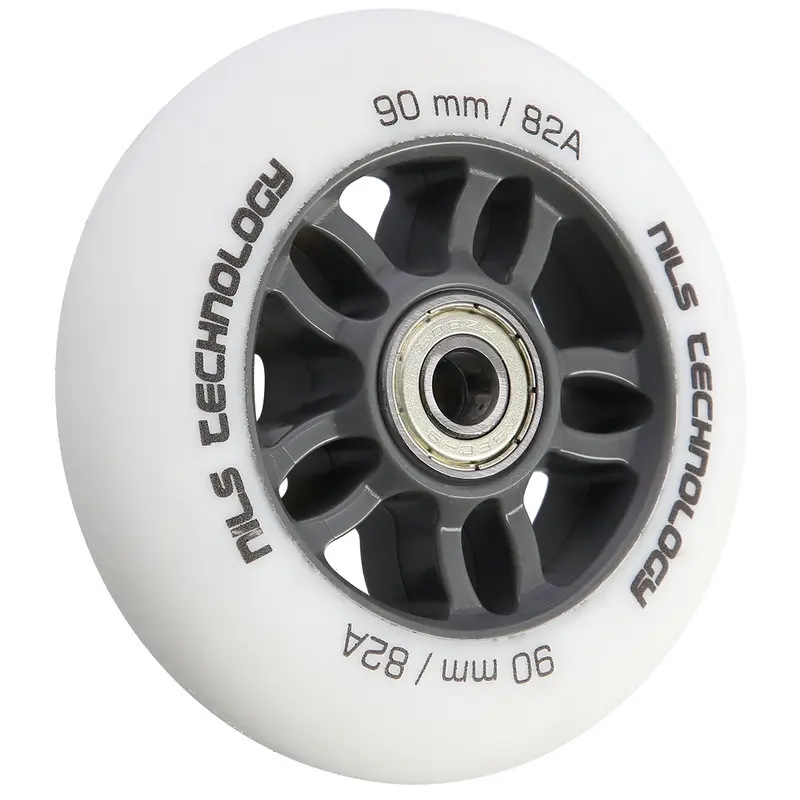 PU 90x24 82A WEIß MATT (4 STK.) + ABEC-9 CHROME (8 STK.) SET NILS EXTREME
