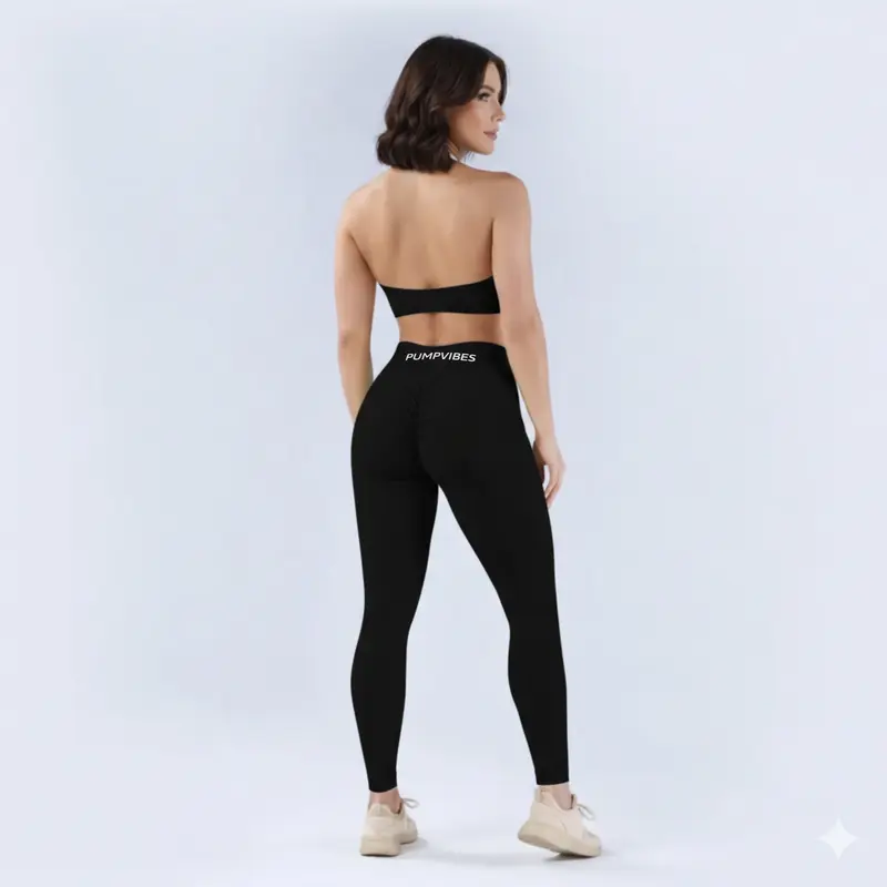 PUMPVIBES SCRUNCH LEGGINGS BLACK