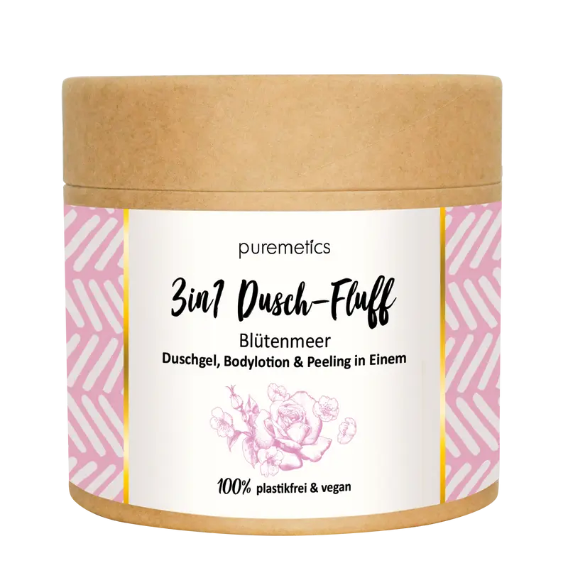 puremetics 3in1 Dusch-Fluff "Blütenmeer"